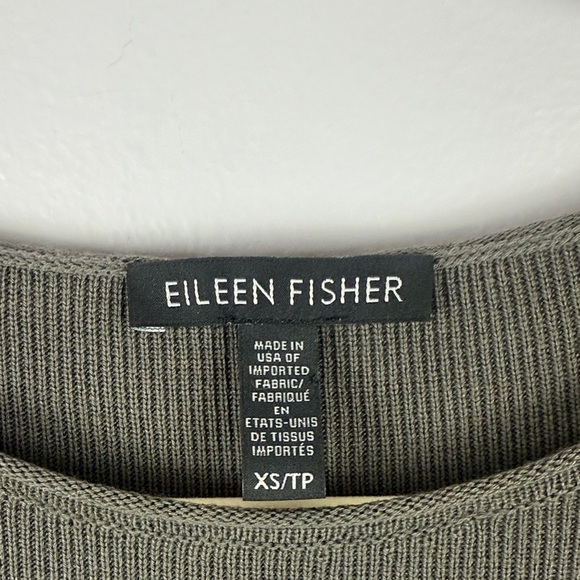 Eileen Fisher Classy Neutral Minimalist Ribbed Black Gray Knit Top  Size XS - Picture 3 of 9